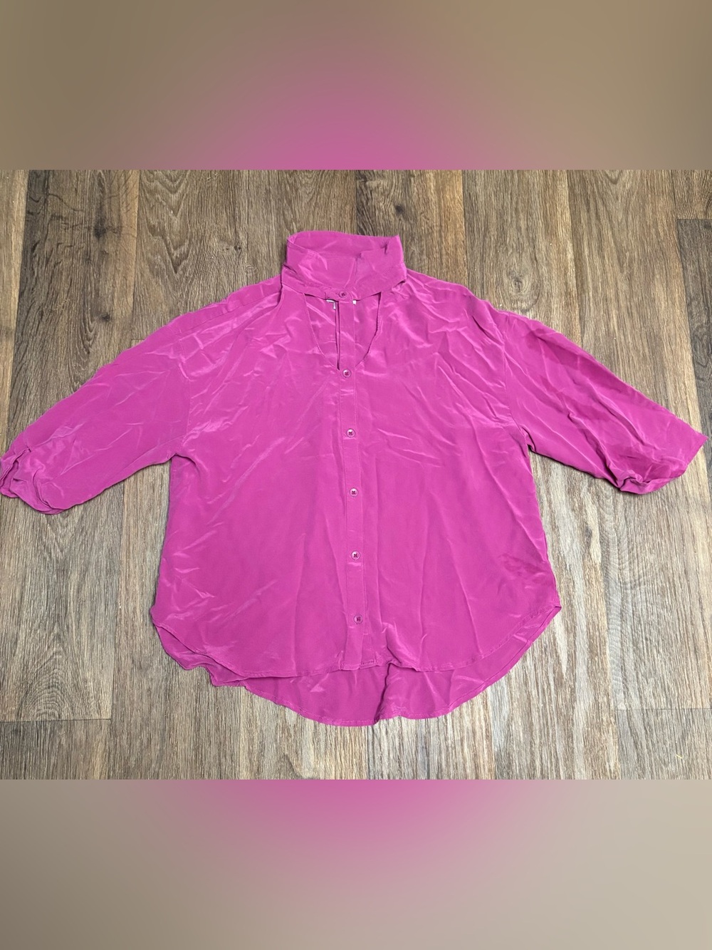 Maeve Women's Button Down Fuchsia Purple shirt size m